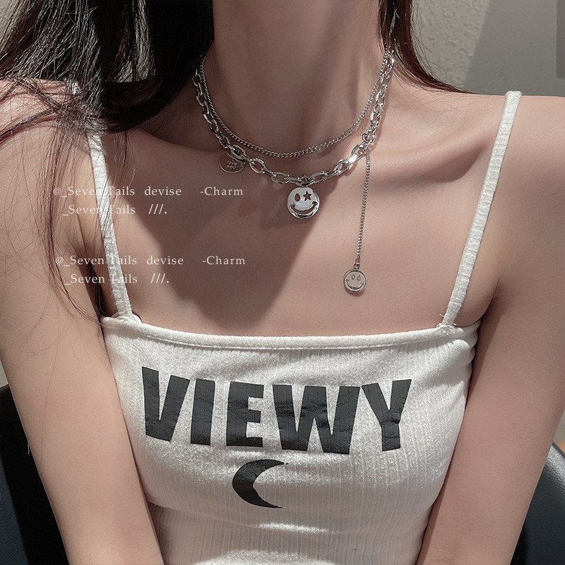 vòng cổ Chất Liệu Thép Titan Hình Mặt Cười C139