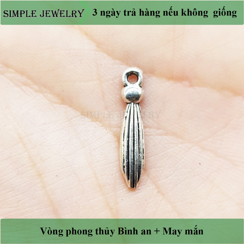 Charm bạc lá cây dùng để mix vòng đeo tay, vòng phong thủy cực xinh