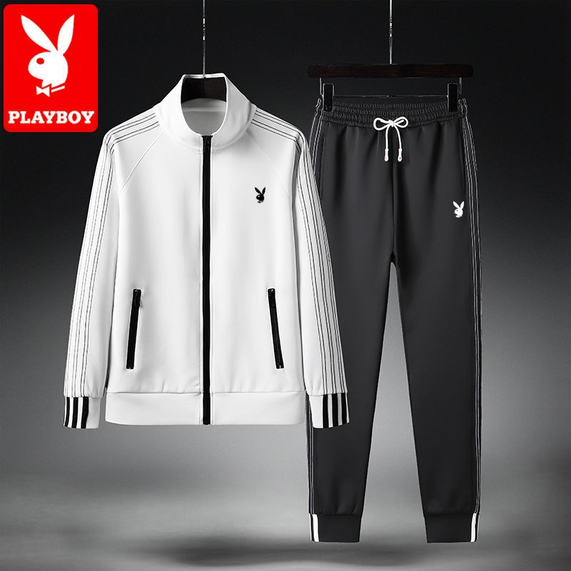 [Trang phục cặp đôi]Playboy mùa xuân và mùa thu phù hợp nam Hàn Quốc áo len cardigan hai mảnh quần á