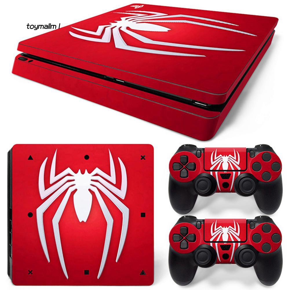 Đề can dán trang trí tay cầm và máy chơi game sony ps4 slim in biểu tượng spider-man thời trang