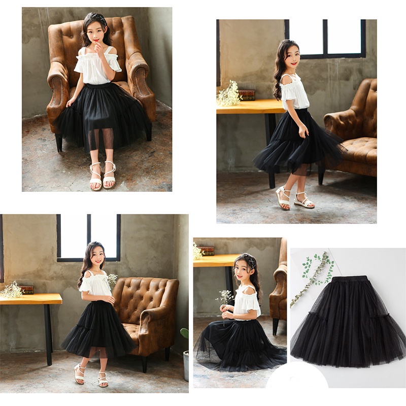 Chân váy xoè tulle cho bé gái 3-12 tuổi