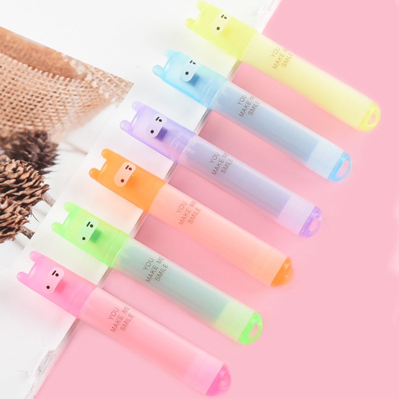 Bút dạ quang Mini 6 màu họa tiết động vật hoạt hình dễ thương