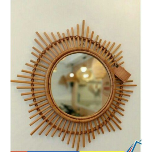 Gương decor gương trang trí treo tường mini gương mây tre đan