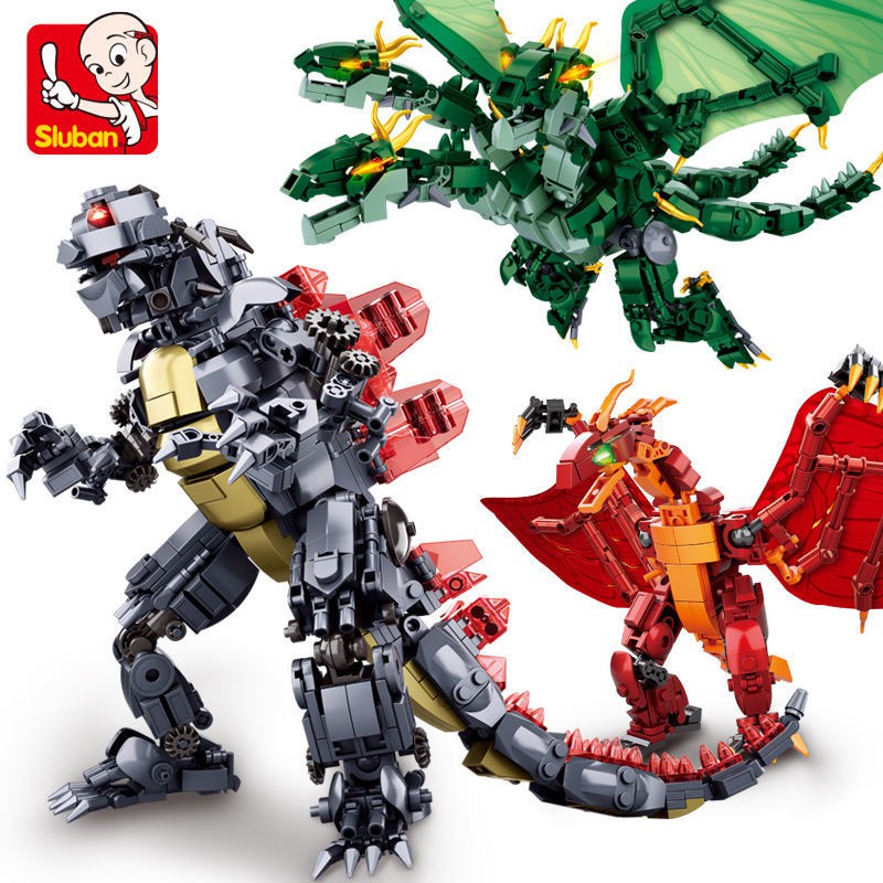 Tương thích với Lego Little Lubang, Godzilla King of Monsters, Mô hình lắp ráp khủng long, Đồ chơi ghép khối xây dự