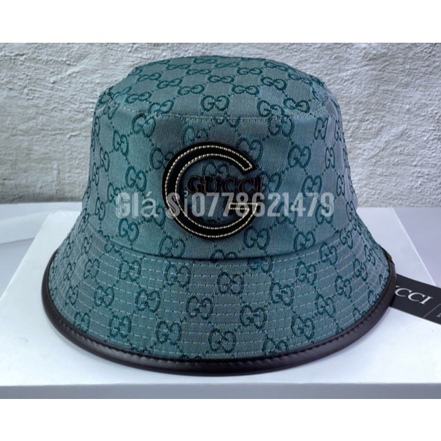 Mũ bo bucket - G da nâu ( thêu guxxxi ) hoạt tiết đậm chất thời trang nữ