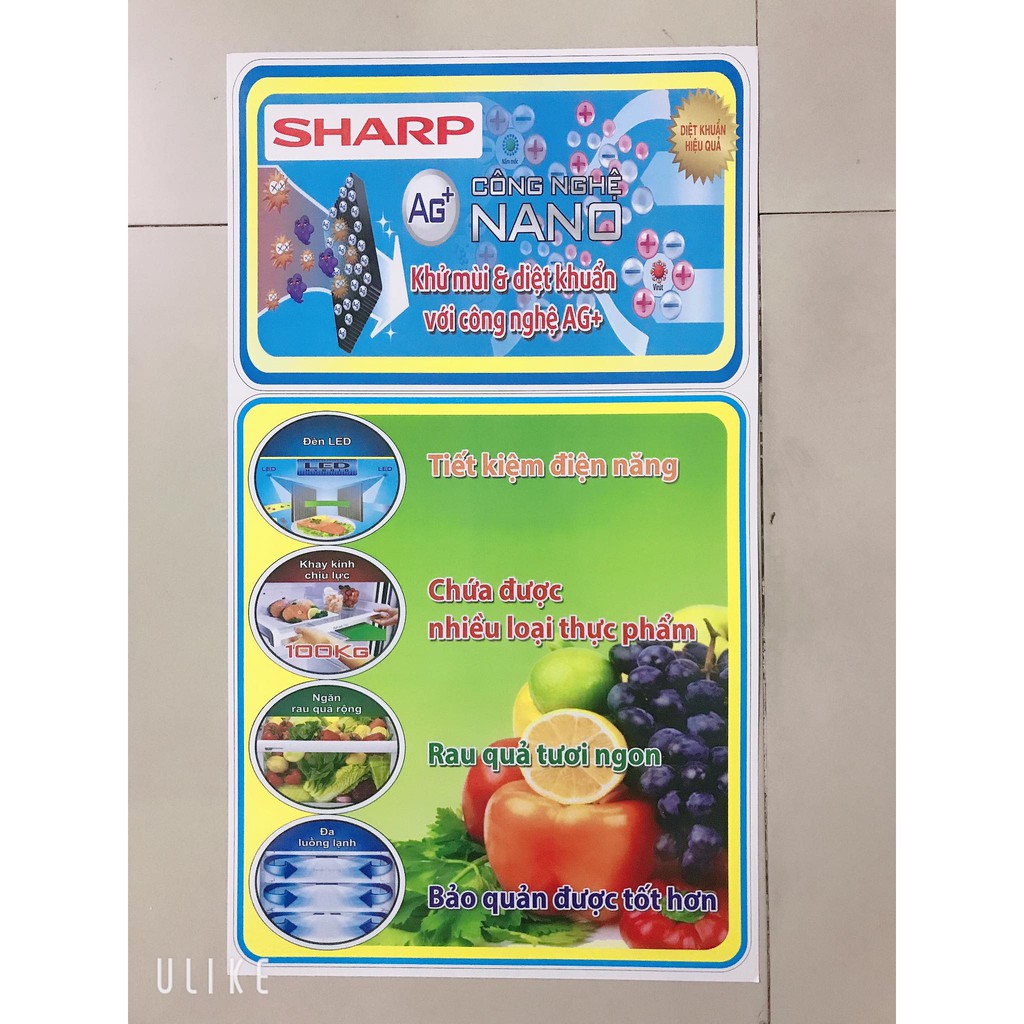 Miếng Dán Trang Trí Tủ Lạnh SHARP