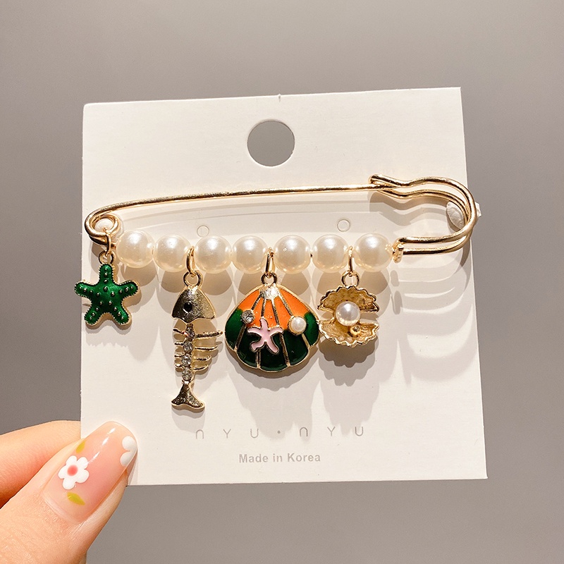 Ghim Cài Áo Đính Ngọc Trai Thiết Kế Dễ Thương Dành Cho Nữ