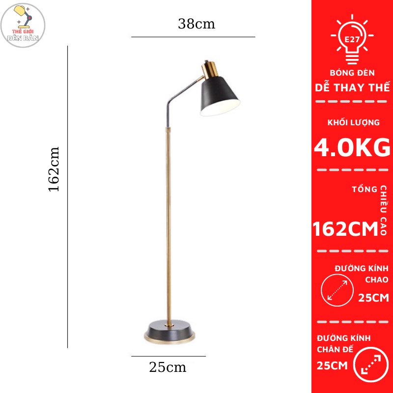 Đèn Cây Đứng Đọc Sách Eurostyle Favorlamp YN6626F phong cách Châu Âu trang trí phòng khách, phòng ngủ, đọc sách