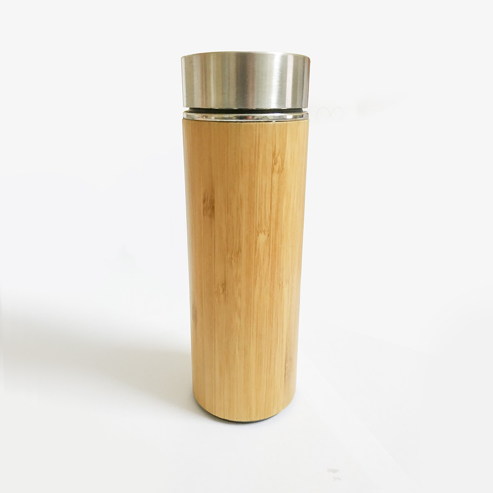 Bình Đựng Nước Giữ Nhiệt Nóng Lạnh Lõi Inox 304 VỎ GỖ TRE T7 Cao Cấp ACN1301