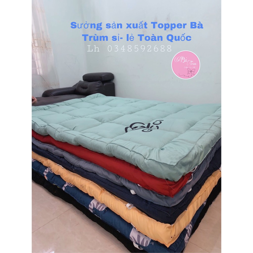 Topper Nệm Mềm Cotton Đũi BELLA HO Đủ Kích Thước 4 Màu Sắc