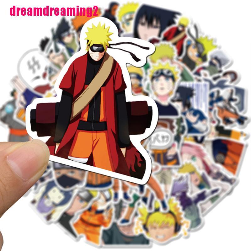 Bộ 50 Miếng Dán Chống Thấm Nước Hình Naruto