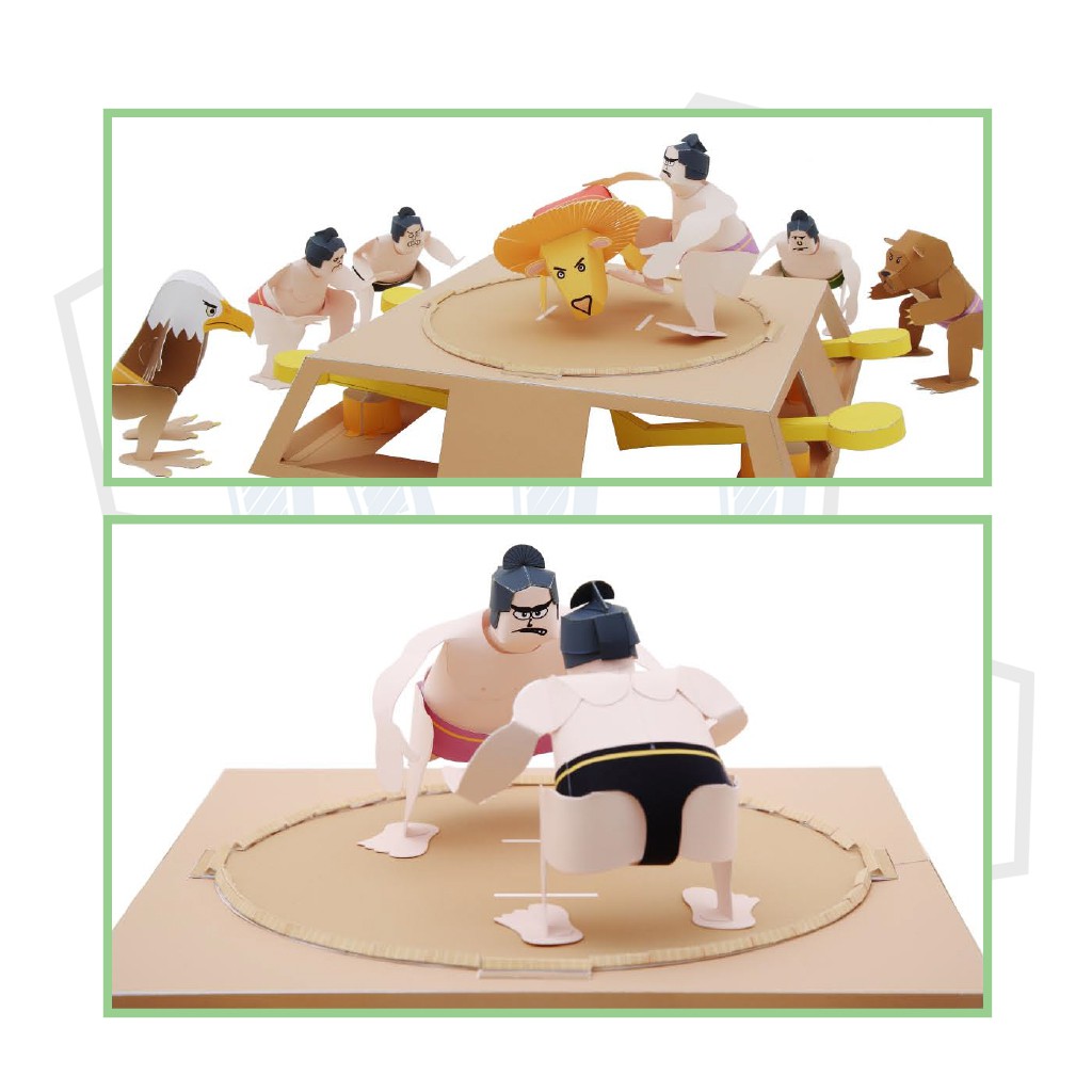 Mô hình giấy Đồ chơi Sumo Wrestling Game