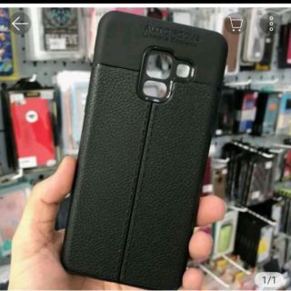 Ốp lưng giả da chống sốc auto focus cho sam sung A8+2018