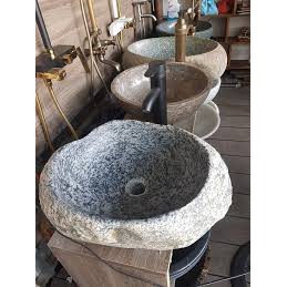 Chậu lavabo đá cuội tự nhiên,  chậu rửa mặt bằng đá cuội