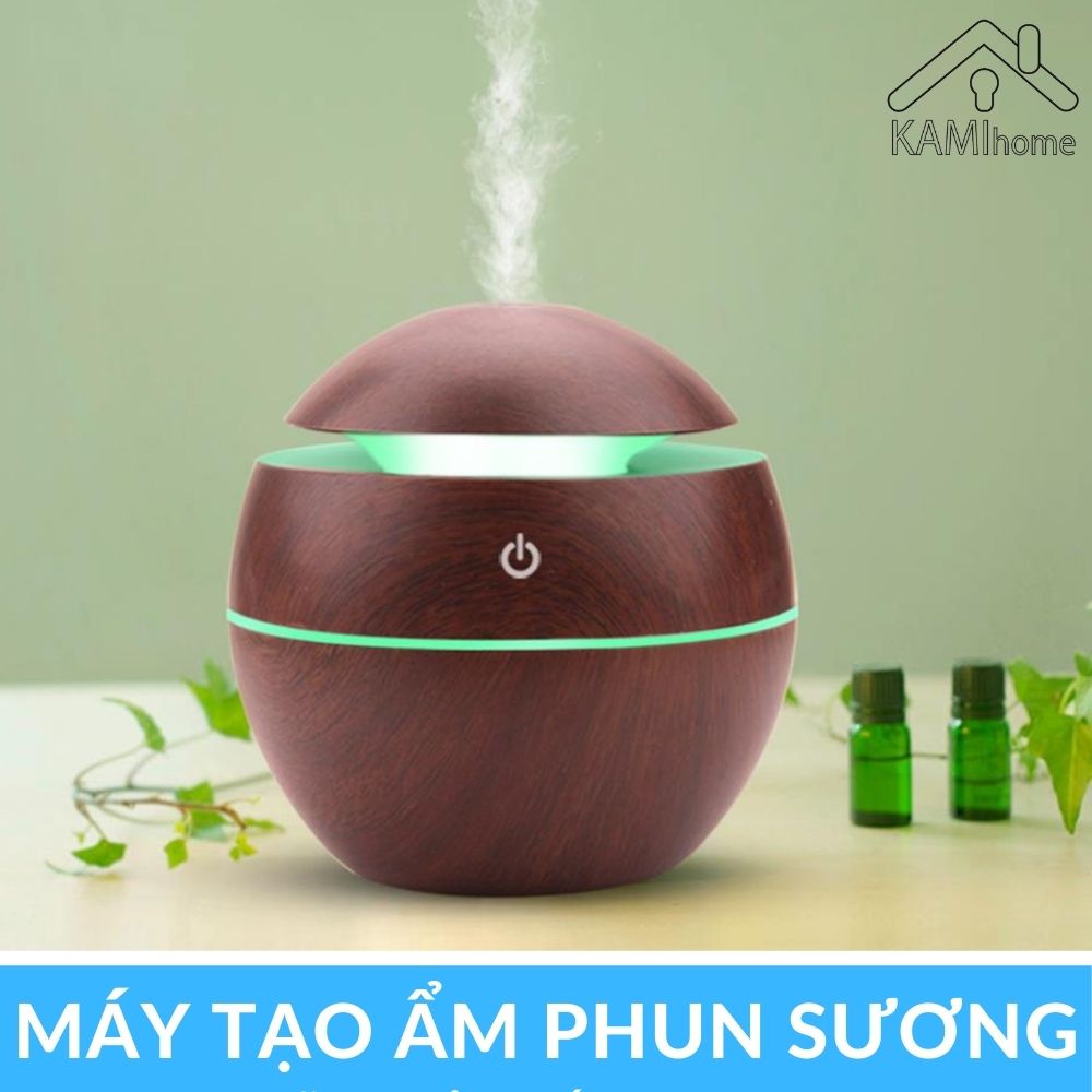 Máy xông tinh dầu phòng ngủ mini kiểu phun sương tạo ẩm có đèn led đổi màu (Chọn mẫu) KM1700x