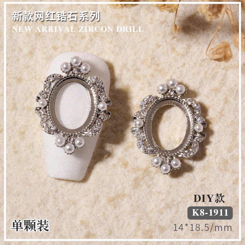 Phụ Kiện Trang Trí Móng Tay Nghệ Thuật Hình Đôi Cánh Bằng Bạc Zircon