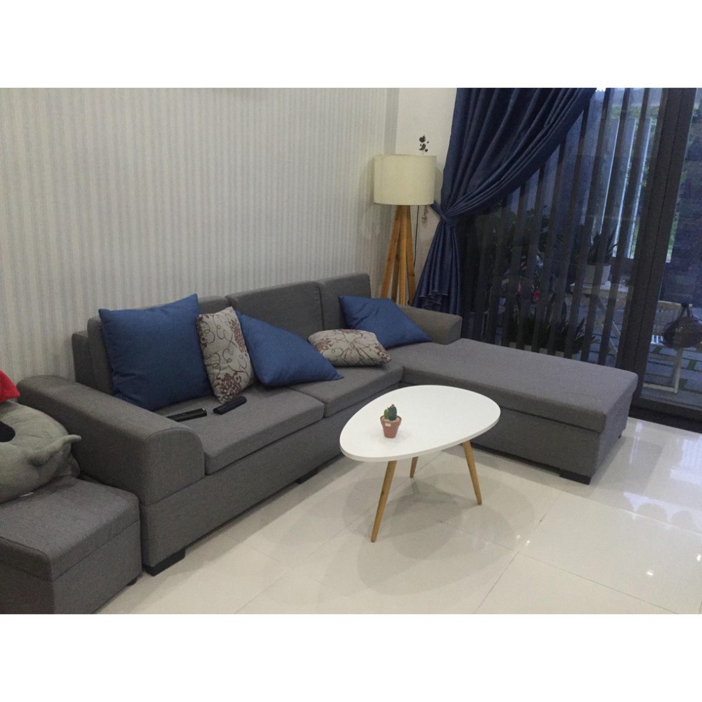 Bàn trà sofa hình trứng chân gỗ tự nhiên kèm ảnh thật, có nhiều kích thước và màu sắc lựa chọn