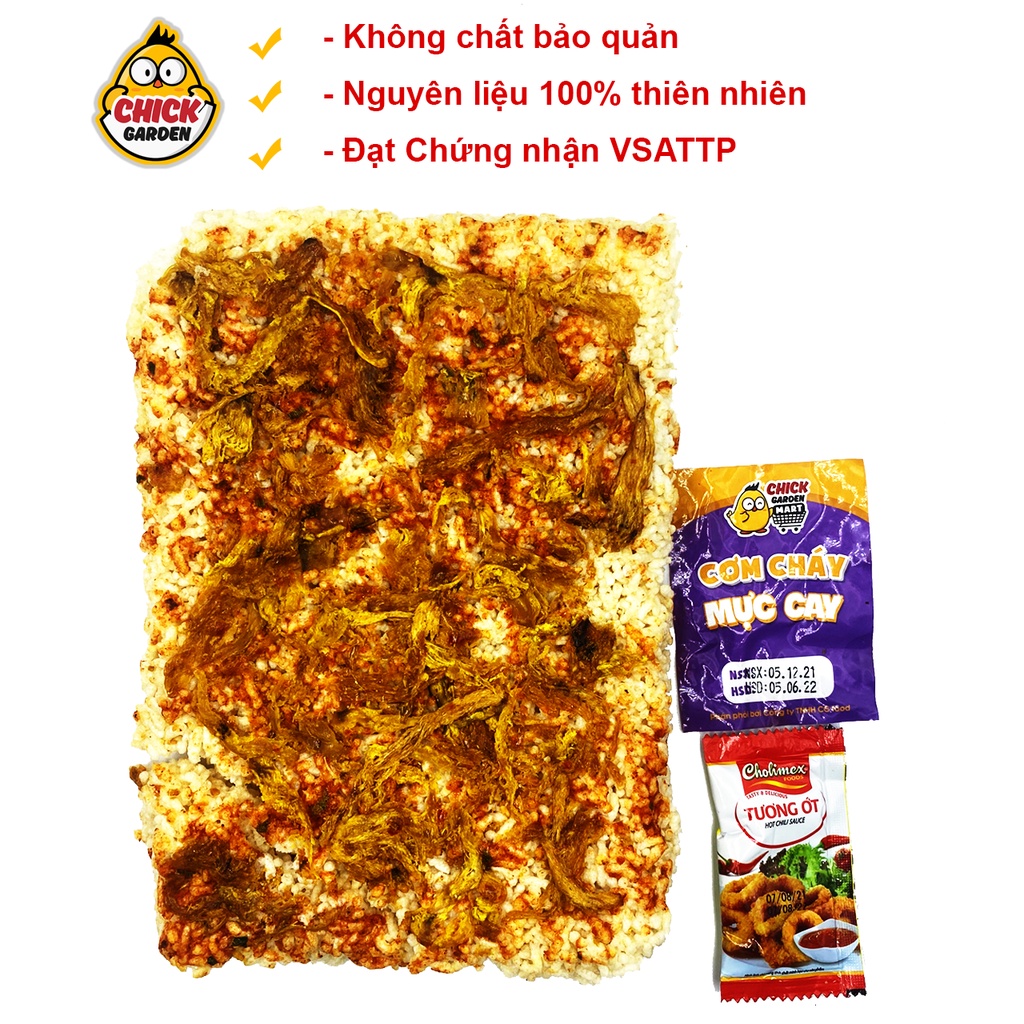 [Hàng Hot] Cơm Cháy Mực Cay, Cơm Cháy Chick Garden Gói 250Gram Siêu Ngon