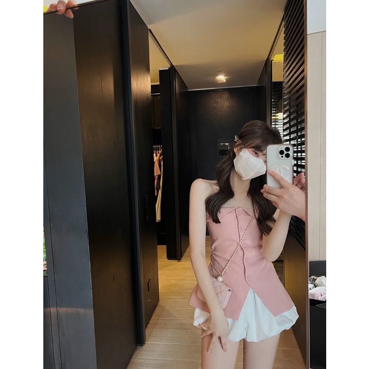 Bộ Áo Ống + Chân Váy Ngắn Xếp Ly Phong Cách Hàn Quốc Thời Trang Mùa Hè Hàng Mới 2022 Dành Cho Bạn Nữ
