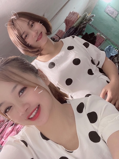 Váy bầu chấm bi mới W116