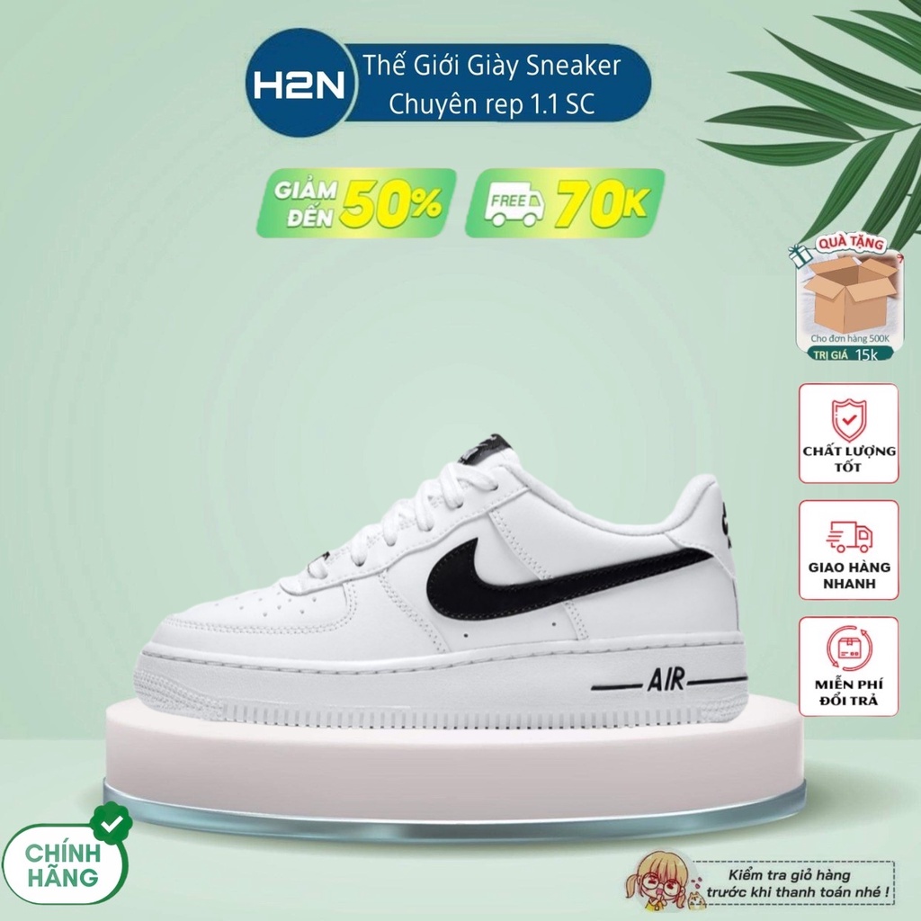 Giày_Nike Air Force 1, Air force 1 Vệt Đen, Af1 Đen Trắng, giày thể thao nam nữ - Hỗ Trợ Đổi Size.