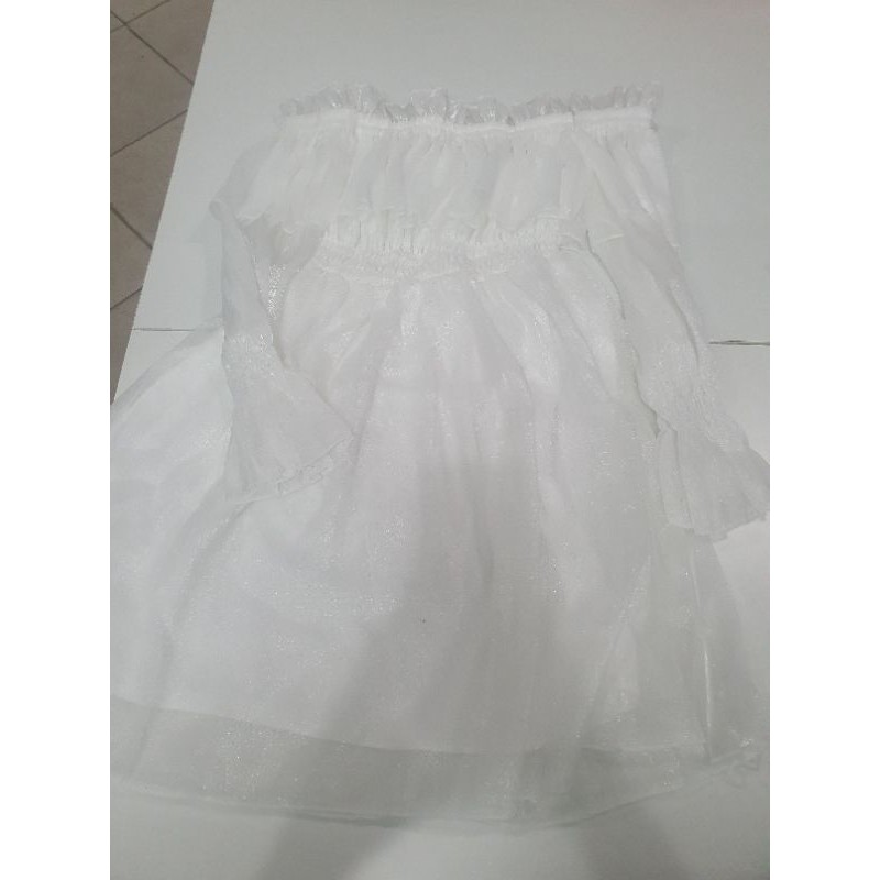 ĐẦM TRẮNG TRỄ VAI VÁY XÒE Vải dày dặn XINH NHƯ CÔNG CHÚA TAY PHỒNG BO EO | BigBuy360 - bigbuy360.vn