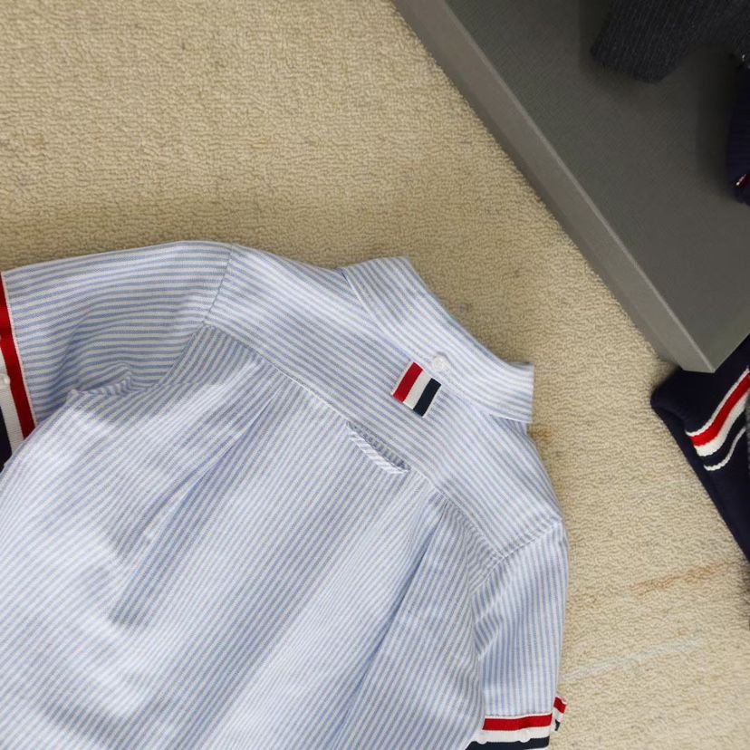 Áo Sơ Mi Tay Dài Vải Oxford Họa Tiết Kẻ Sọc Thời Trang Cao Cấp Cho Bé