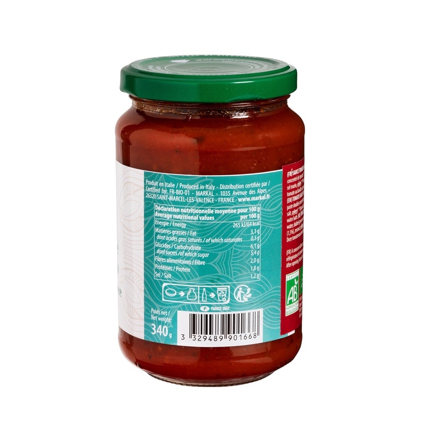 Sốt mì ý hữu cơ thuần chay Luce 340g (vị cà chua húng quế / truyền thống Bolognese)