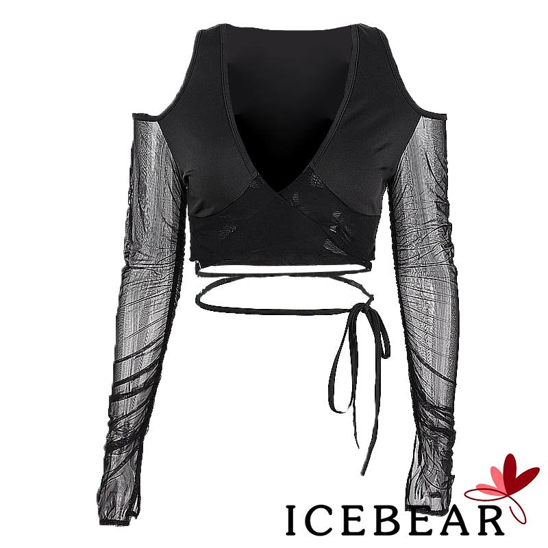 Áo Croptop Tay Dài Cổ Chữ V Màu Sắc Đơn Giản Thời Trang Đường Phố Cho Nữ