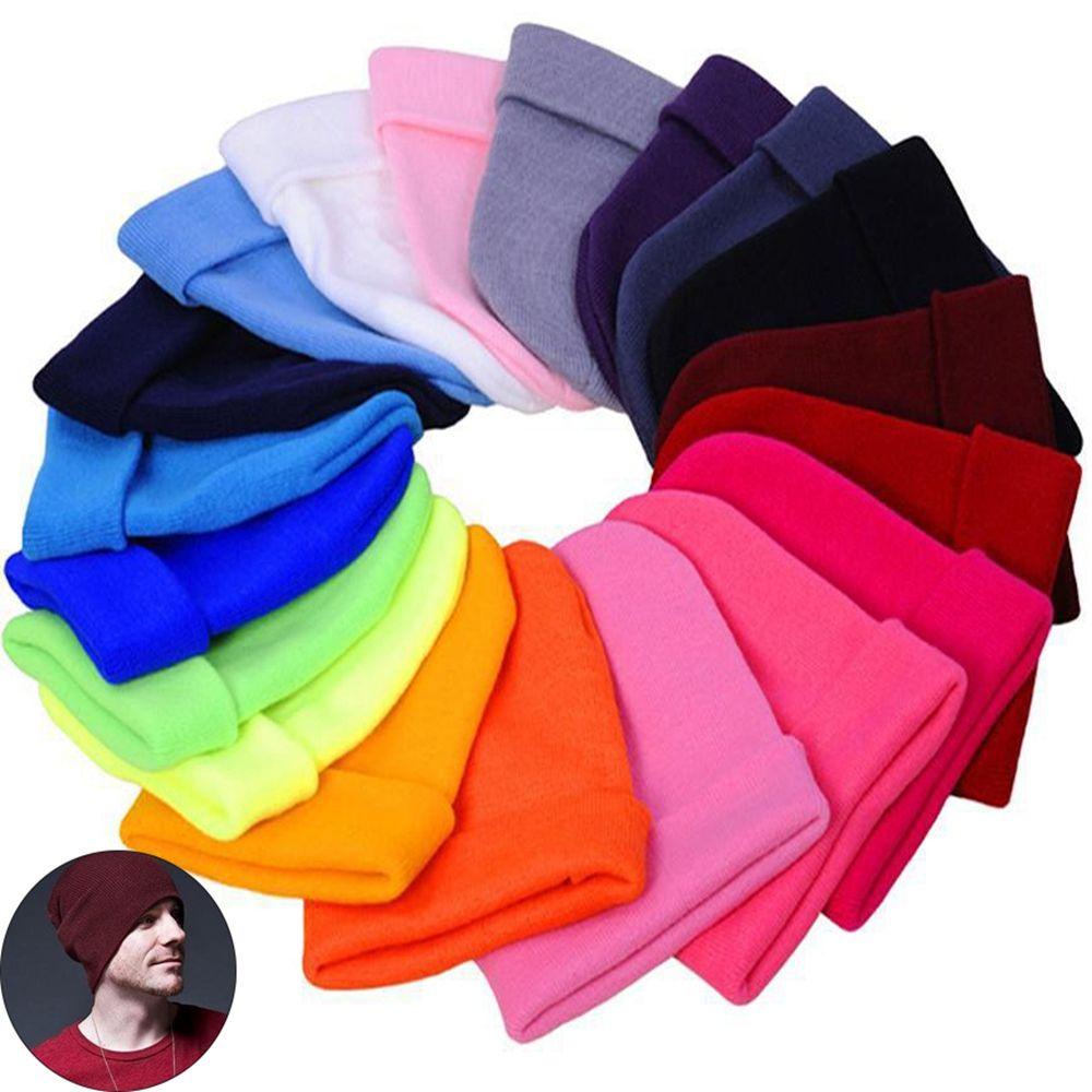 EUTUS Mũ Beanie Dệt Kim 18 Màu Tùy Chọn Thời Trang Cho Nam Nữ