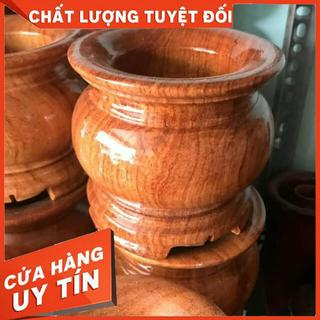 Bát nhang gỗ gỏ ngang 14cmxcao13cm