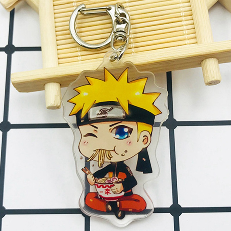 Móc khóa hai mặt bằng acrylic nhân vật hoạt hình Naruto