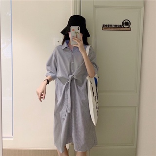Đầm sọc suông mặc được 2 dáng