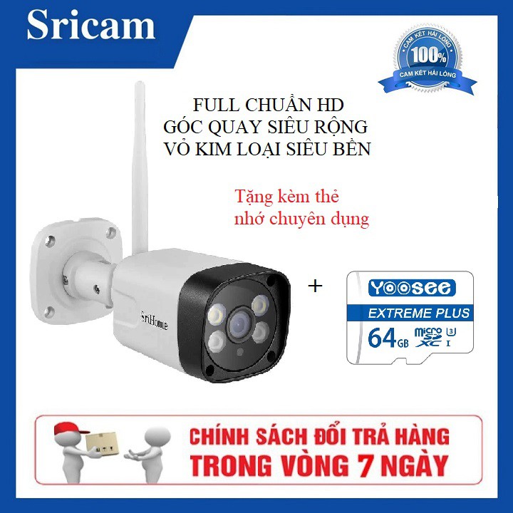 Camera Wifi IP Srihome SH035 ngoài trời hình ảnh Full HD 3MP siêu nét