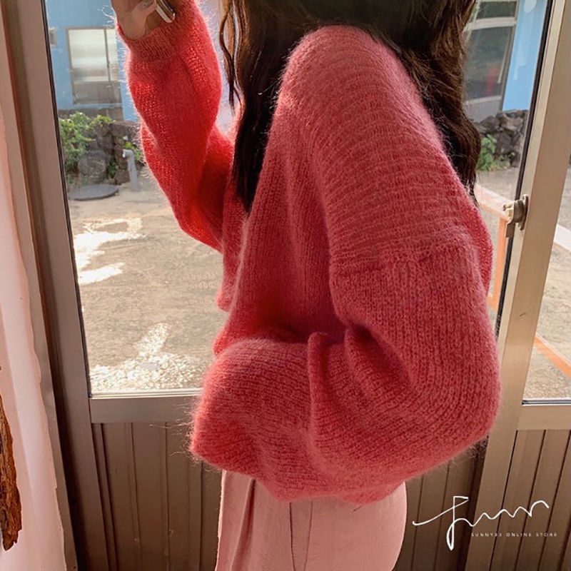 Áo sweater nữ ngoại cỡ dệt kim dáng rộng thanh lịch thời trang retro mới 2023