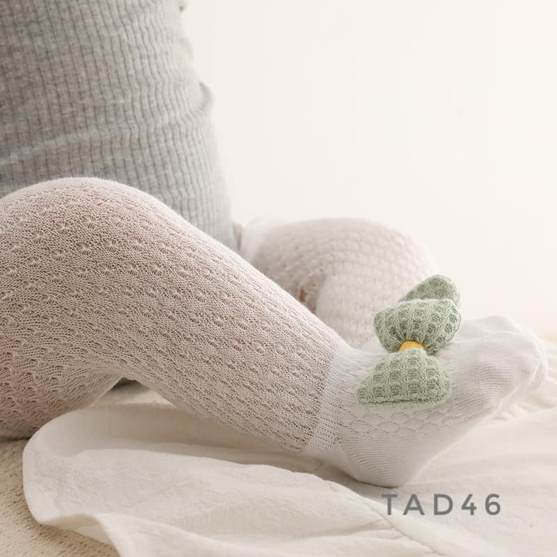 Tất lưới dài đính nơ cho bé - TAD46