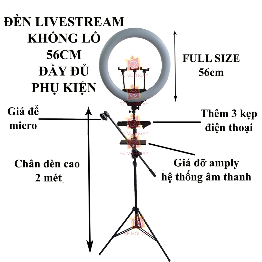 Đèn Livestream Bán Hàng, Phun Xăm, Nối Mi, Spa Size 54cm - Size 56 - Size 45