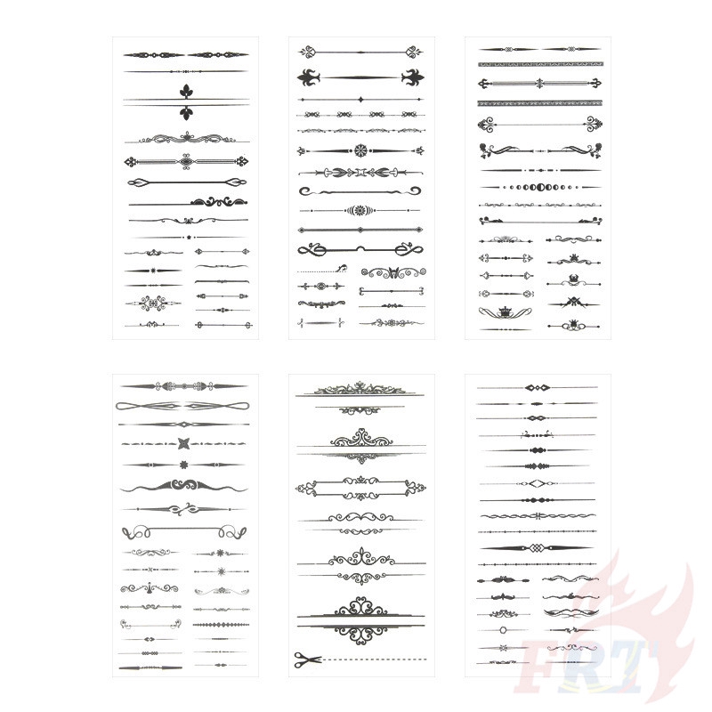 &gt; Ready Stock &lt; ❉ Decoration Line Giấy và decal dán tường ❉6Sheet/Set DIY Diary Scrapbooking Decals Stickers