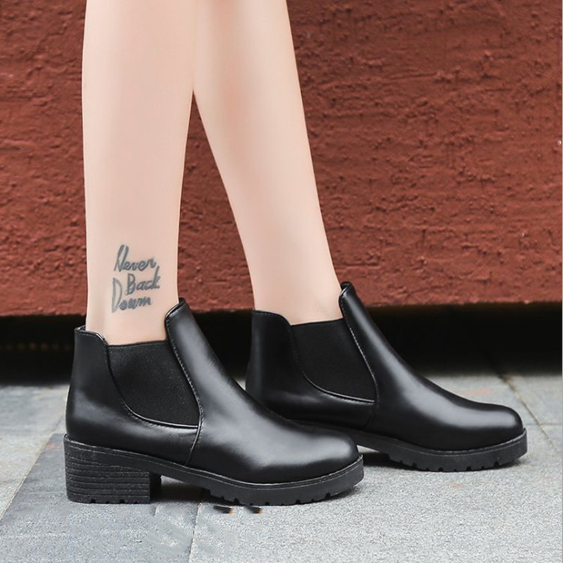 Boots nữ cổ ngắn da trơn đế 5 phân siêu đẹp BT1 | BigBuy360 - bigbuy360.vn