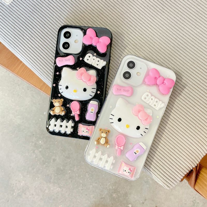 Ốp Điện Thoại Mềm Hình hello kitty Cho Iphone 12Pro xsmax iPhone13 11 7 8 6