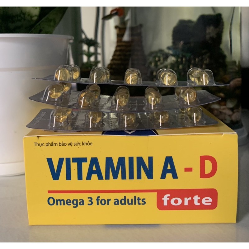 Viên Uống Vitamin A D Bổ Sung Vitamin Giảm Nguy Cơ Khô Mắt Mỏi Mắt Còi Xương Hỗ Trợ Đẹp Da Hộp 100 Viên