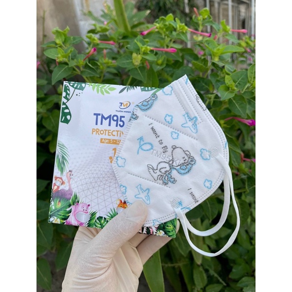 Khẩu Trang N95 Kid Thương Hiệu Tuấn Minh(Tiêu Chuẩn Xuất Khẩu BFE≥95%) Khẩu Trang Y Tế 5 Lớp TM95 Kháng Khuẩn