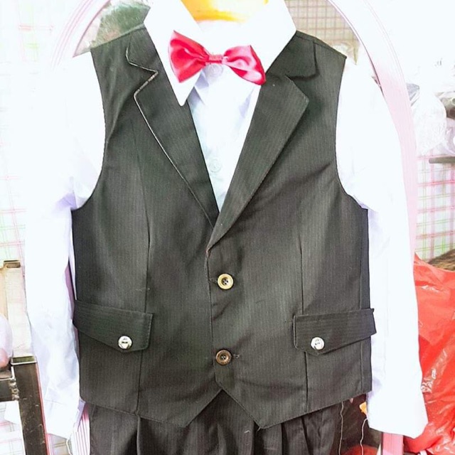 Bộ gile vest cho bé mua 2 tặng 1 ( bao gồm gile, quần và nơ) thiết kế sang trọng lịch lãm cho bé trai lịch sự và đẳng câ