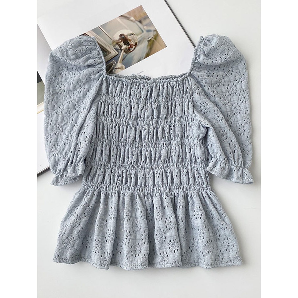Áo sơ mi cổ vuông bó ngực 60144
