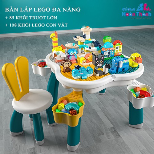 [Mã SKAMLSC1404 giảm 10% đơn 100K] Bàn xây dựng trẻ em đa năng Hoa Anh Đào, đồ chơi trí tuệ, lắp ráp, xếp hình cho bé