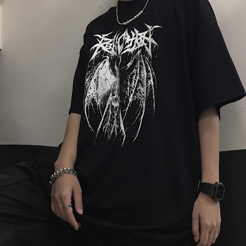 Áo thun unisex form rộng tay lỡ quỷ Demon Punk Gothic cực chất siêu ngầu giá rẻ