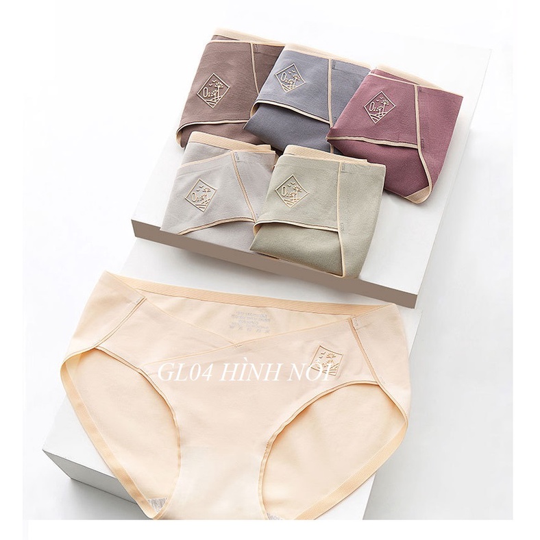 Set 4 QUẦN LÓT BẦU Cạp Chéo Cotton Cao Cấp - Kháng Khuẩn - BAO CHẤT LƯỢNG - GL04 - VC