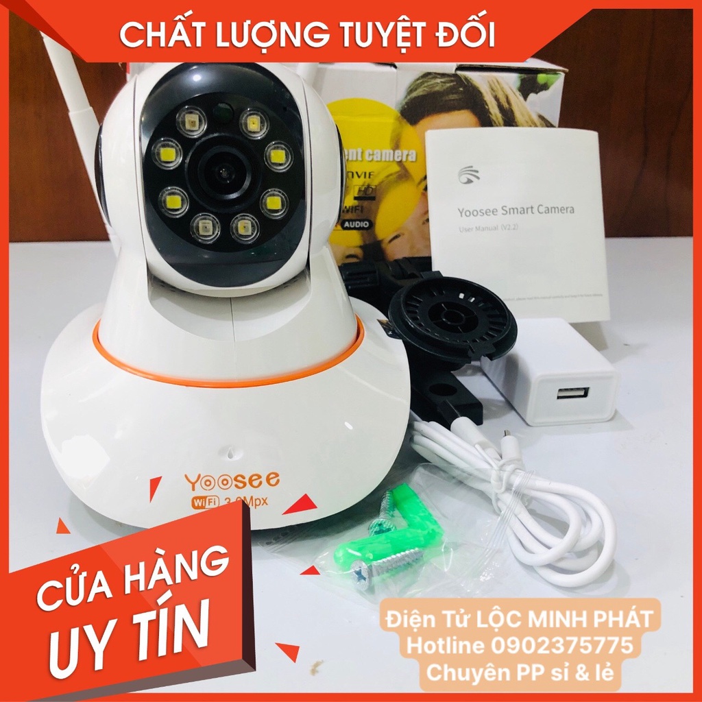 Camera Yoosee 3.0 Mp - QuadHD 2K 3 ăng ten xoay 360 độ