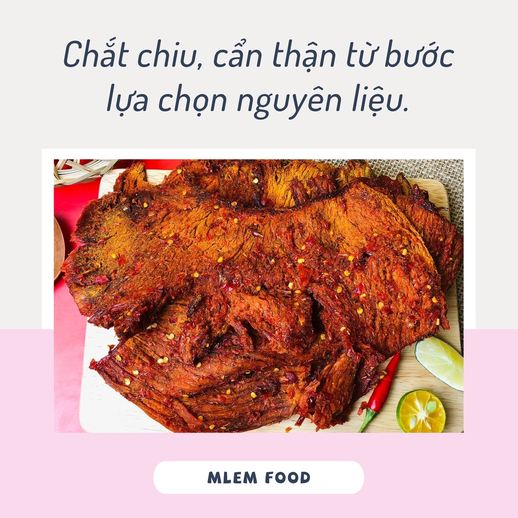 Khô bò miếng Hồng Ngự 250gr Mlem Food, Bò khô cay miếng to - Đồ ăn vặt Hà Nội | BigBuy360 - bigbuy360.vn