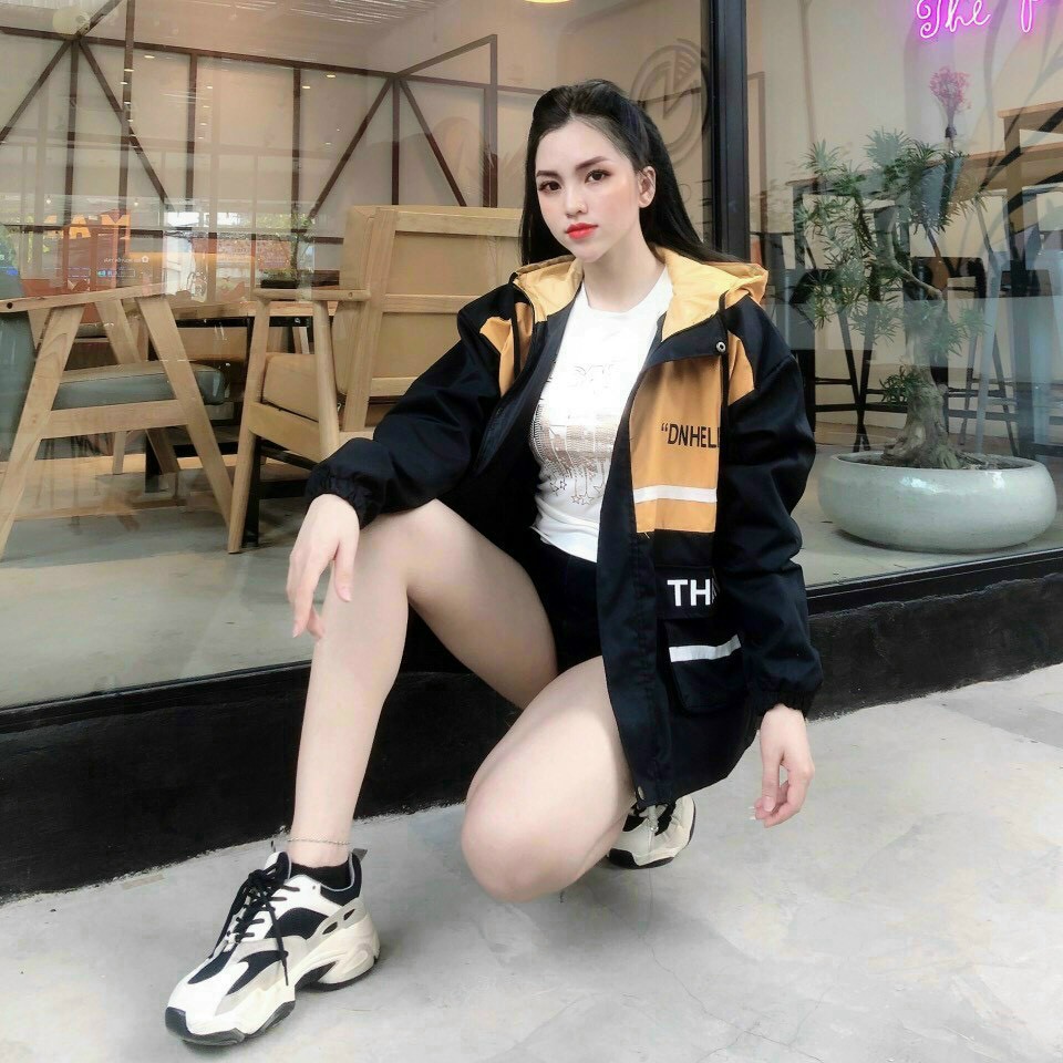 [Ảnh Thật] Áo Khoác Kaki Hộp Nữ In Chữ DISTING Free Size 70kg AK156 TD Fashion
